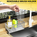 Cisily Kitchen Sink Caddy Organzier with High Brush Holder, Sponge Holder for Sink, 304 Rustproof Stainless, Kitchen Countertop Soap Dispenser Organizer, Kitchen Decor and Accessories - Homesidy.com