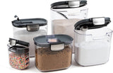ProKeeper 9 - Piece Airtight Food Storage Container Set – Clear Plastic Flour and Sugar Canister Set with Magnetic Accessories for Kitchen Organization (Grey, 9 - Piece) - Homesidy.com