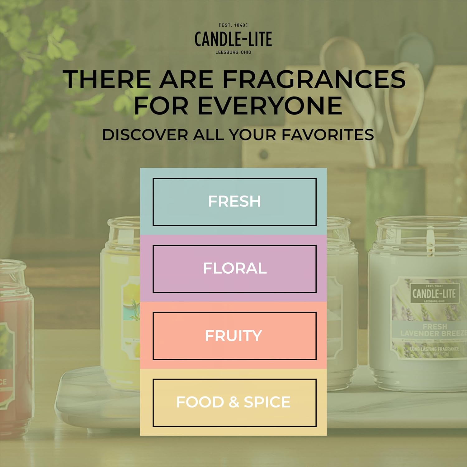 Candle - lite Essential Elements Scented Candles, Eucalyptus &amp; Mint Leaf, 14.75 oz Jar, Proudly Poured in The USA, Aromatherapy, 3 - Wick with 45 Hours Burn Time, Perfect for Creating a Relaxing Ambiance - Homesidy.com