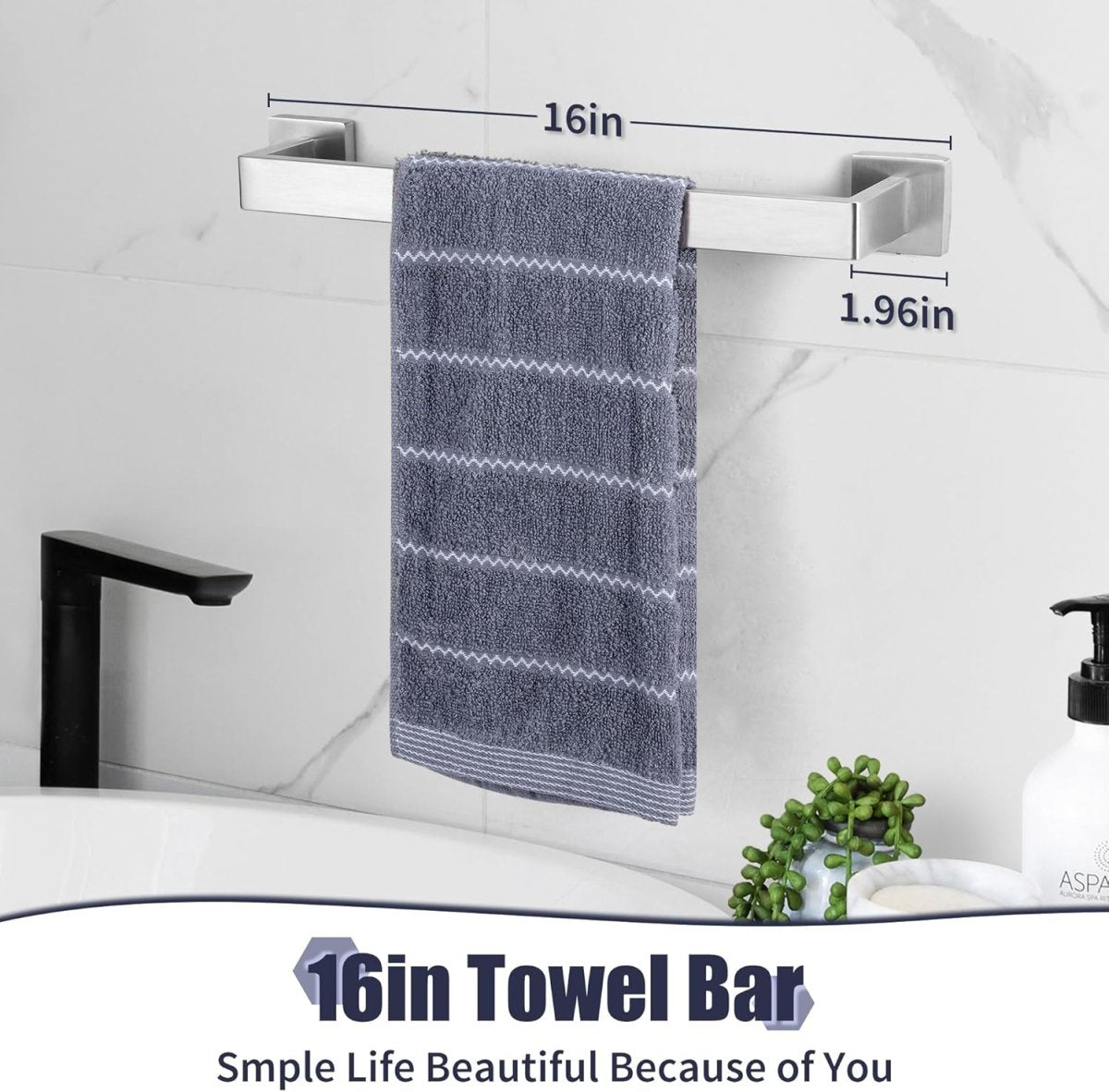 5 - Pieces Matte Black Bathroom Hardware Accessories Set, SUS304 Stainless Steel Bath Towel Bar Set, Towel Racks for Bathroom Wall Mounted. - Homesidy.com