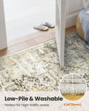 AMADA HOMEFURNISHING 8x10 Washable Area Rug, Low - Profile Large Area Rug with Non - Slip Backing &amp; Durable Edge Binding, Vintage Large Rugs for Living Room, Bedroom, Dinning Room - Homesidy.com