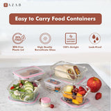 Razab 35 Pc Set Glass Food Storage Containers with Lids - Meal Prep Airtight Bento Boxes BPA - Free 100% Leak Proof (15 lids,15 glass &amp; 5 Plastic Sauce/Dip Containers) - Homesidy.com