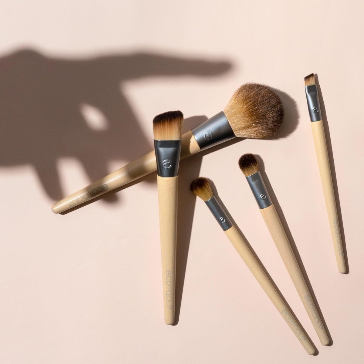 EcoTools Makeup Brush Set for Eyeshadow, Foundation, Blush, and Concealer with Bonus Storage Case, Start the Day Beautifully, Travel Friendly, 6 Piece Set - Homesidy.com