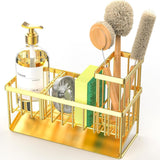 Cisily Kitchen Sink Caddy Organzier with High Brush Holder, Sponge Holder for Sink, 304 Rustproof Stainless, Kitchen Countertop Soap Dispenser Organizer, Kitchen Decor and Accessories - Homesidy.com