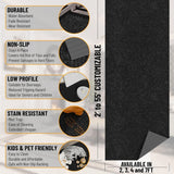 Ottomanson Hallway Runner Rug 2 x 6 Durable Non - Slip Mat with Scraper Pile for Indoor &amp; Outdoor Use - Ideal for Kitchen, Entryway, Patio &amp; Garage - High - Traffic Carpet, Black - Homesidy.com