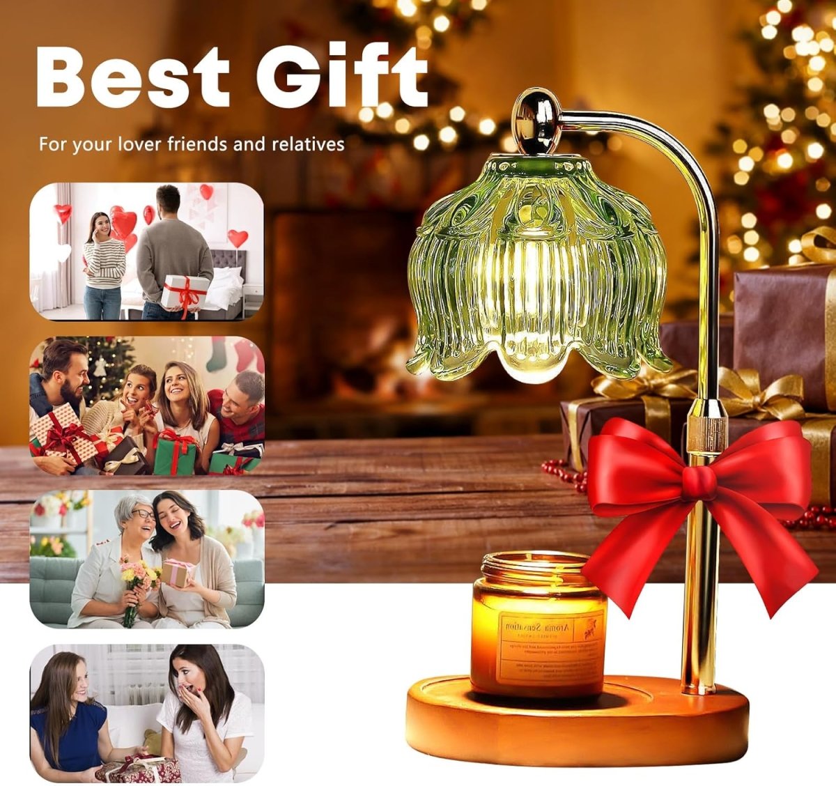 GEEZO Fragrance Candle Warmer Lamp，Electric Candle Warmer with Timer &amp; Dimmer，Mom Christmas Birthday Gifts for Women, House Warming Gifts New Home Bedroom Decor - Homesidy.com