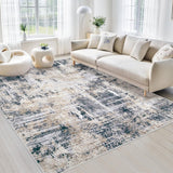 Area Rugs 6x9 Living Room: Washable Rug Modern Abstract Large Rug Soft Non Slip Neutral Rugs Stain Resistant Indoor Carpet for Bedroom Kitchen Dining Room Table Nursery Home Office Rugs(Beige,6x9) - Homesidy.com