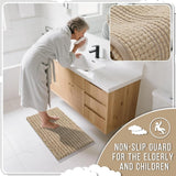 Yimobra Bathroom Rugs Non Slip Washable - Ultra Soft Absorbent Chenille Bath Mat, Quick Dry Shaggy Floor Carpet for Tub Shower, Gray Home Decor Accessories, 24x17 Inch - Homesidy.com