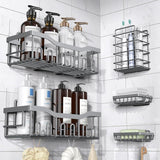 EUDELE Adhesive Shower Caddy, 5 Pack Rustproof Stainless Steel Bath Organizers With Large Capacity, No Drilling Shelves for Bathroom Storage &amp; Home Decor - Homesidy.com
