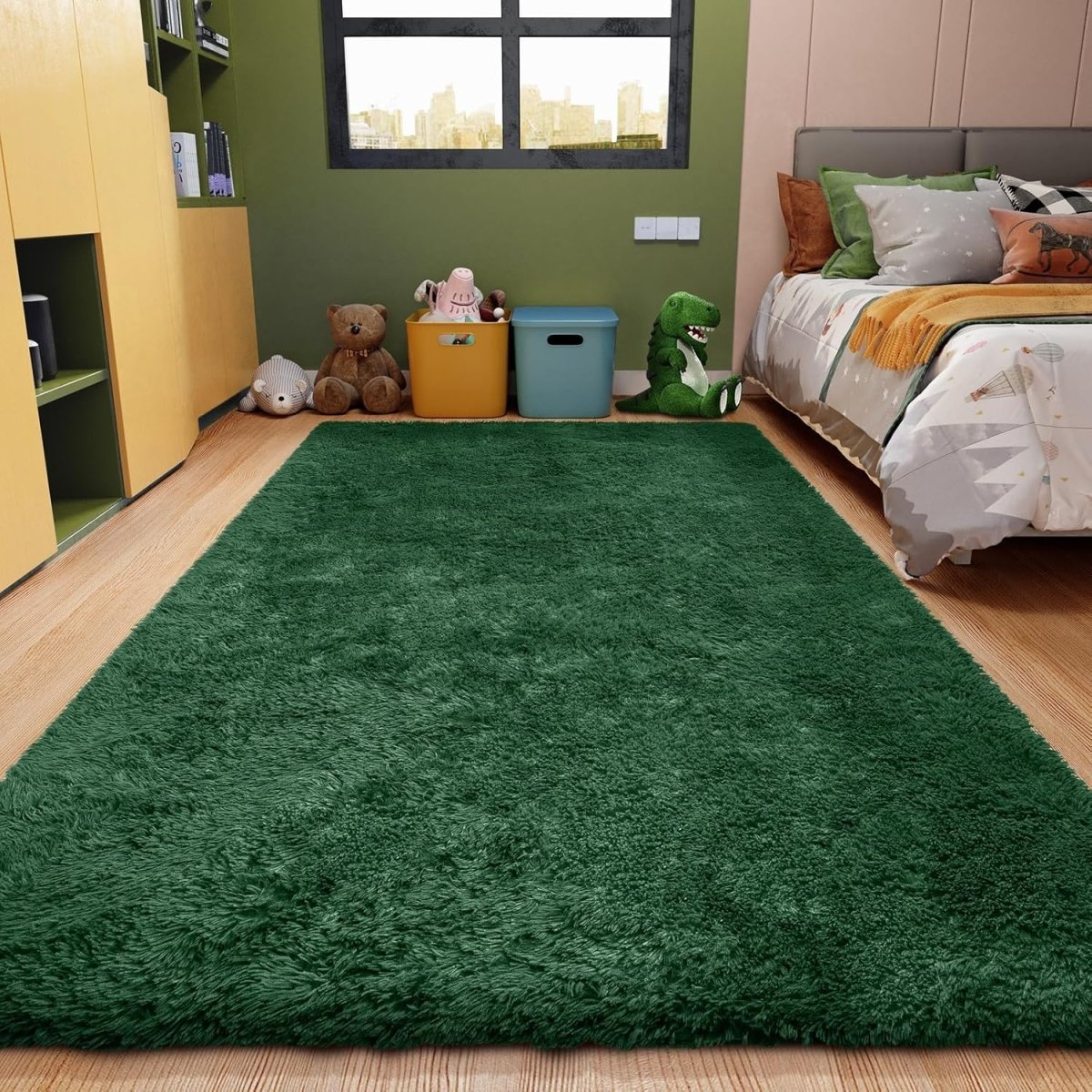 Ophanie Area Rugs for Living Room Bedroom, Upgrade Non - Slip Fluffy Soft Grey Shag Carpet, Indoor Floor Gray 4x6 Fuzzy Shaggy Living Room Plush Rug for Kids Home Dorm Decor Aesthetic - Homesidy.com