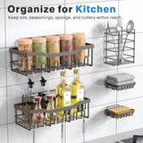 EUDELE 5 - Pack Rustproof Stainless Steel Shower Caddy Set– No Drill Adhesive Bathroom Organizer, Space - Saving Shower Shelves for Apartment Essentials, Bathroom/Kitchen Storage Home Decor - L Size - Homesidy.com