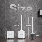 Sellemer Toilet Brush and Holder Set - Flexible Toilet Bowl Brush Head with Silicone Bristles, Compact Size for Storage and Organization, Ventilation Slots Base (1 Pack, Silver) - Homesidy.com