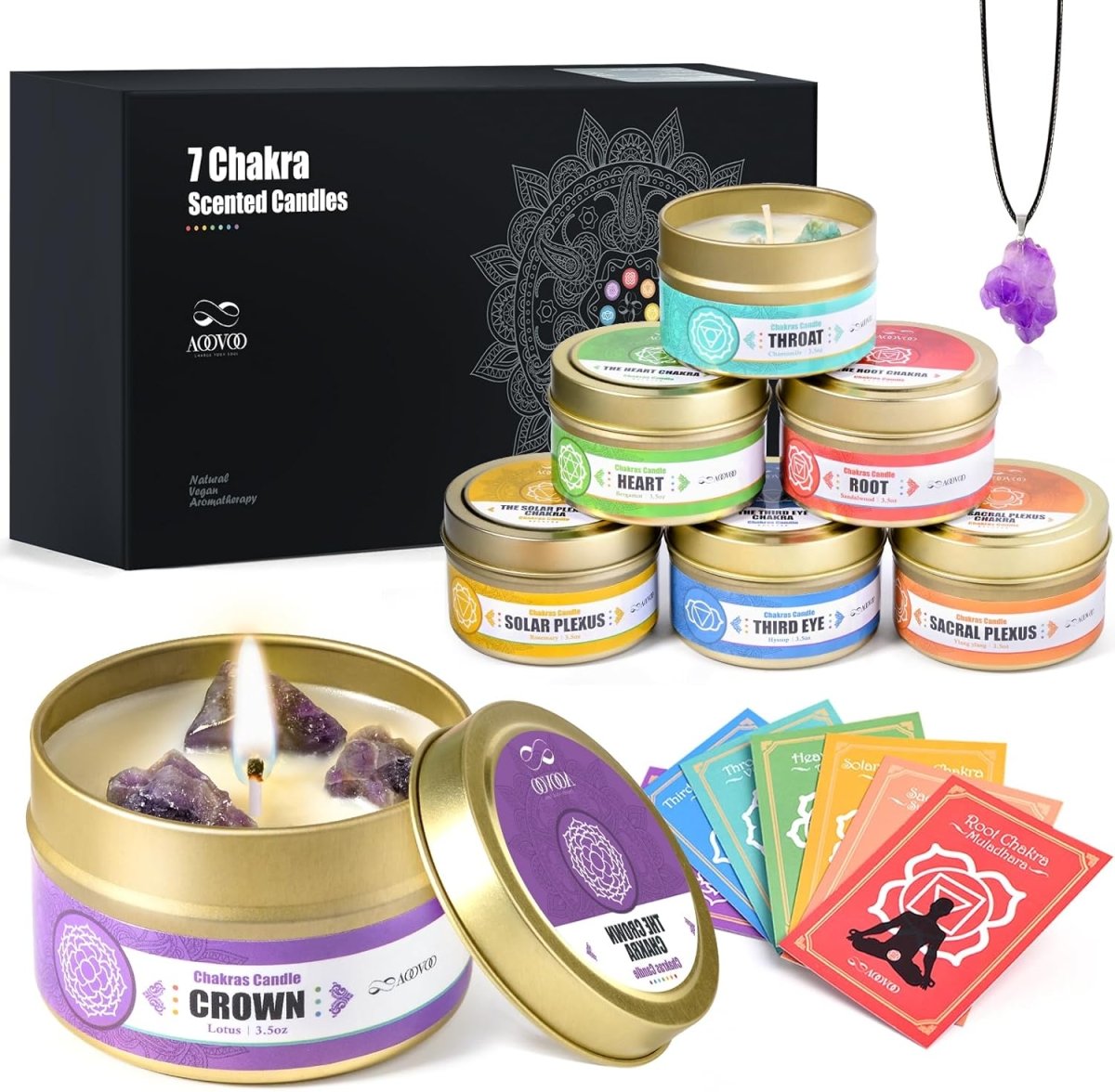 AOOVOO Scented Candles - 4PC Candle Set, 36 oz Soy Candles, Soy Candle for Home Scented, Lavender/Vanilla/Eucalyptus/Sage - Homesidy.com