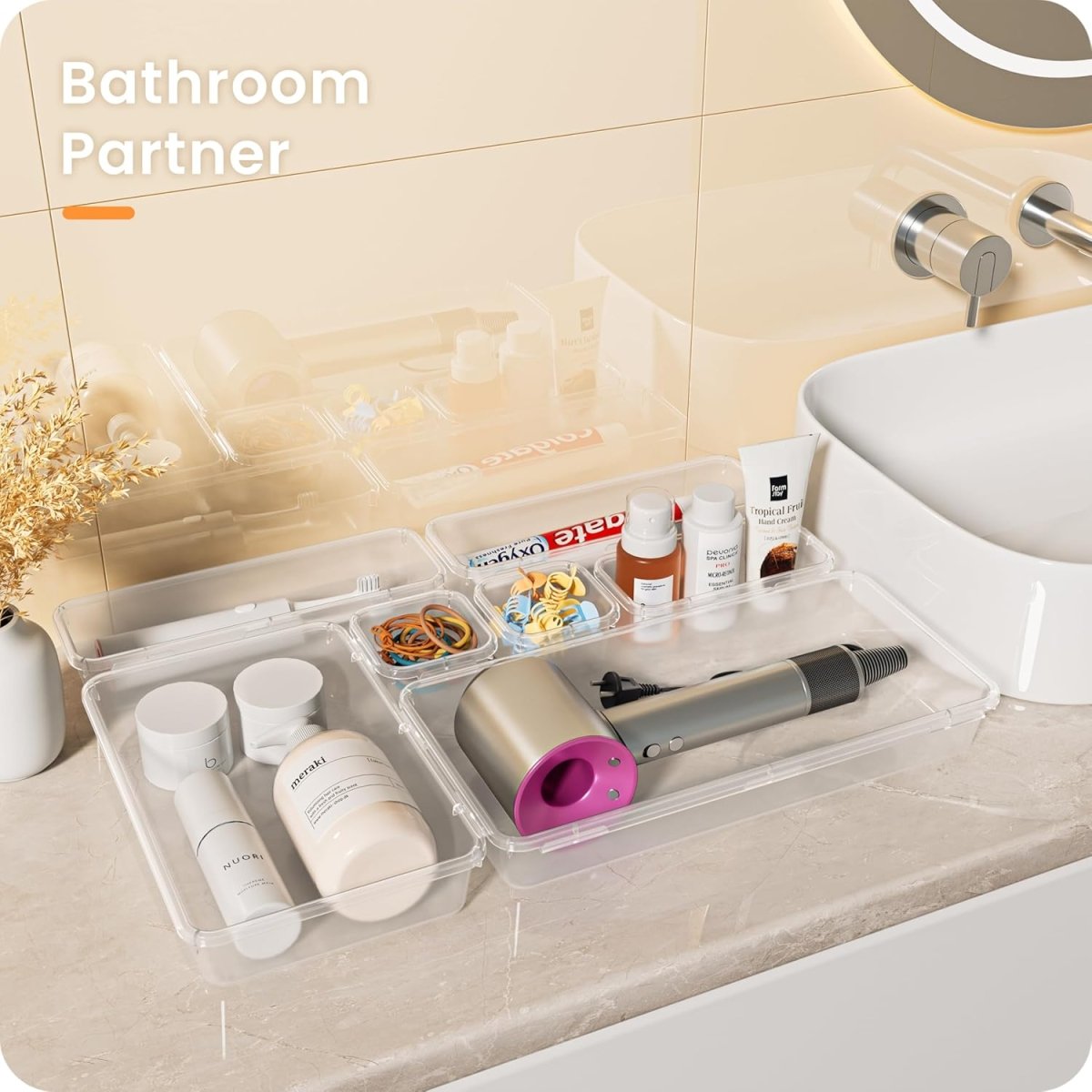 A - LuGei 【Military Grade Drawer Organizer, 【𝟱𝗦𝗶𝘇𝗲】 Makeup organizer, 【Holds 177 Items】 Bathroom Organizers and Storage, Organization and Storage, Desk Drawer Organizer for Bathroom Vanity - Homesidy.com