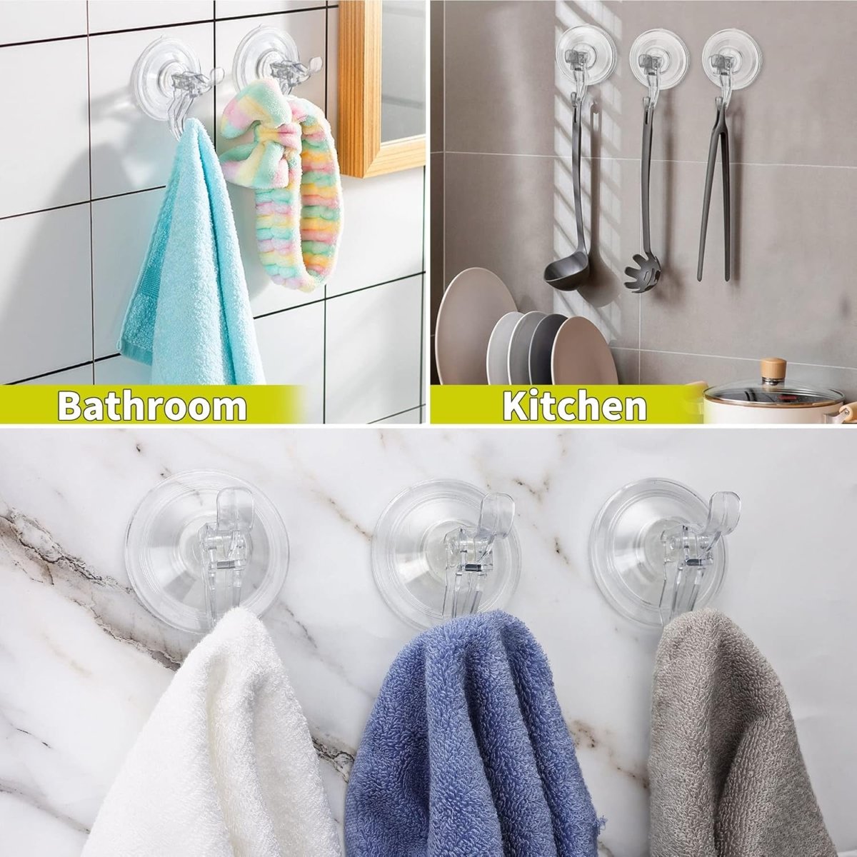Antimbee 3 Pack Suction Cup Hooks, Clear Suction Cup Hanger, Removable Small Suction Cups for Shower, Bathroom, Glass, Door, Windows, Kitchen - Max Hanging up to 11 lbs on Smooth Surface - Homesidy.com
