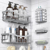 EUDELE 5 - Pack Rustproof Stainless Steel Shower Caddy Set– No Drill Adhesive Bathroom Organizer, Space - Saving Shower Shelves for Apartment Essentials, Bathroom/Kitchen Storage Home Decor - L Size - Homesidy.com