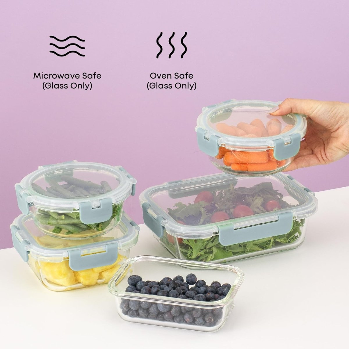 JoyJolt 24pc Borosilicate Glass Storage Containers with Lids | 12 Airtight/Freezer Safe Food Storage Containers for Pantry and Kitchen | Meal Prep Container for Lunch | Glass Tupperware Set - Homesidy.com