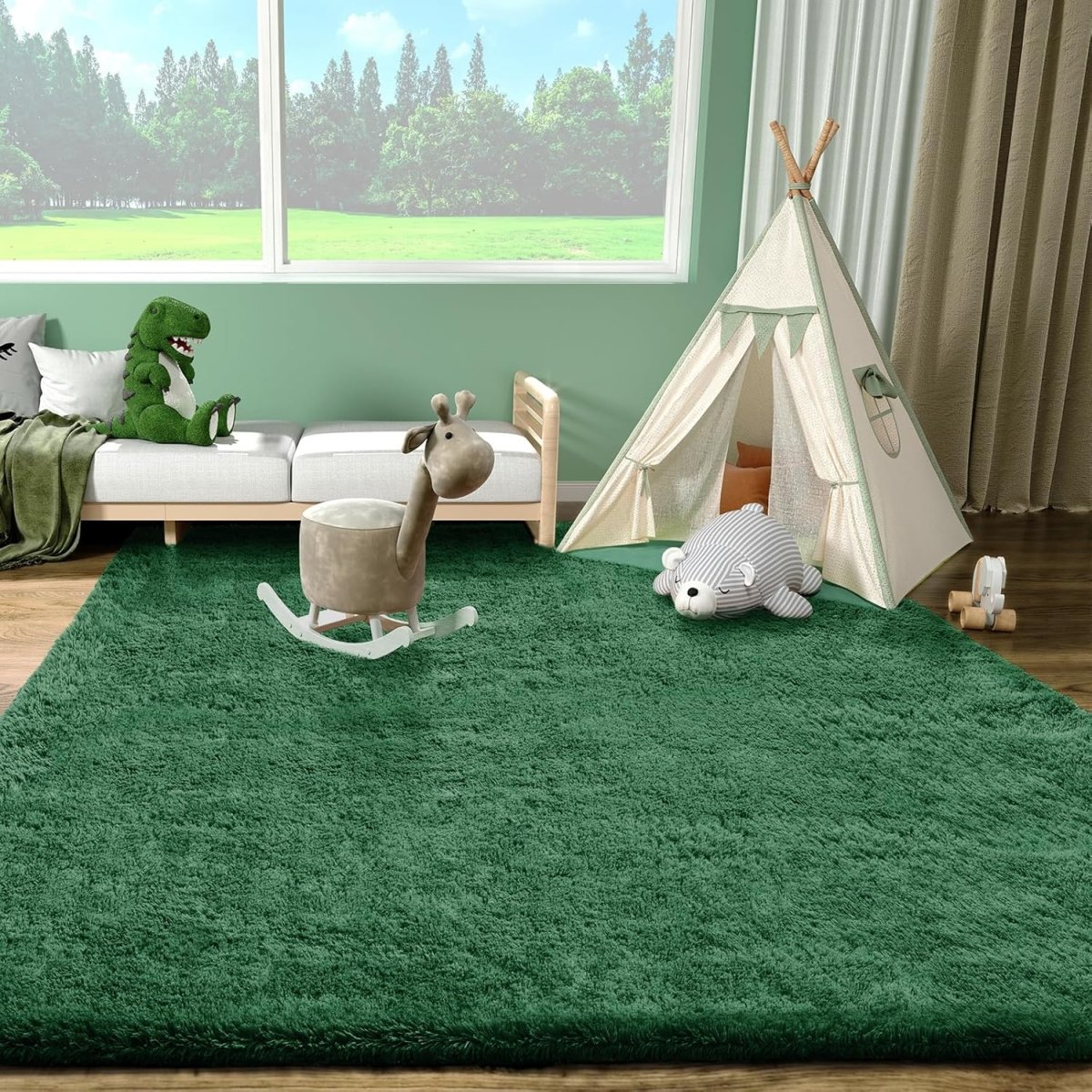 Ophanie Area Rugs for Living Room Bedroom, Upgrade Non - Slip Fluffy Soft Grey Shag Carpet, Indoor Floor Gray 4x6 Fuzzy Shaggy Living Room Plush Rug for Kids Home Dorm Decor Aesthetic - Homesidy.com