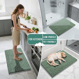Yimobra Bathroom Rugs Non Slip Washable - Ultra Soft Absorbent Chenille Bath Mat, Quick Dry Shaggy Floor Carpet for Tub Shower, Gray Home Decor Accessories, 24x17 Inch - Homesidy.com