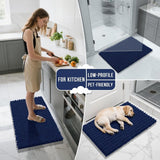 Yimobra Bathroom Rugs Non Slip Washable - Ultra Soft Absorbent Chenille Bath Mat, Quick Dry Shaggy Floor Carpet for Tub Shower, Gray Home Decor Accessories, 24x17 Inch - Homesidy.com