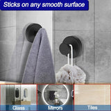Bntuk Suction Cup Hooks for Shower, Removable Towel Hooks for Bathroom Window Glass Door Wall, Bath Robe Looafh Wreath Hook for Hanging - 2 Pack, Black - Homesidy.com
