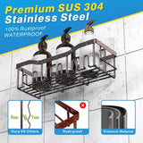 EUDELE Adhesive Shower Caddy, 5 Pack Rustproof Stainless Steel Bath Organizers With Large Capacity, No Drilling Shelves for Bathroom Storage &amp; Home Decor - Homesidy.com