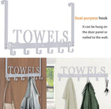 Kuhome Over The Door Hooks, Towel Holder for Bathroom, Door Mount Towel Rack Towel Hooks for Bedroom Beach Towels Bathrobe Wall Mount Hang on The Door Cabinet Cupboard Metal Sandblasted (Black) - Homesidy.com