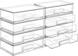 Vtopmart 12.1W Clear Stackable Storage Drawers,2 Pack Acrylic Plastic Organizers Bins for Makeup Palettes, Cosmetics, and Beauty Supplies,Ideal for Vanity, Bathroom,Cabinet,Desk Organization - Homesidy.com