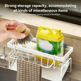 Lotgnimry Sponge Holder for Kitchen, Sink Caddy Organizer Rack for Kitchen Accessories, Soap Dispenser Countertop Organizer Essentials for Home (Black) - Homesidy.com