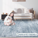 Area Rugs 6x9 Living Room: Washable Rug Modern Abstract Large Rug Soft Non Slip Neutral Rugs Stain Resistant Indoor Carpet for Bedroom Kitchen Dining Room Table Nursery Home Office Rugs(Beige,6x9) - Homesidy.com