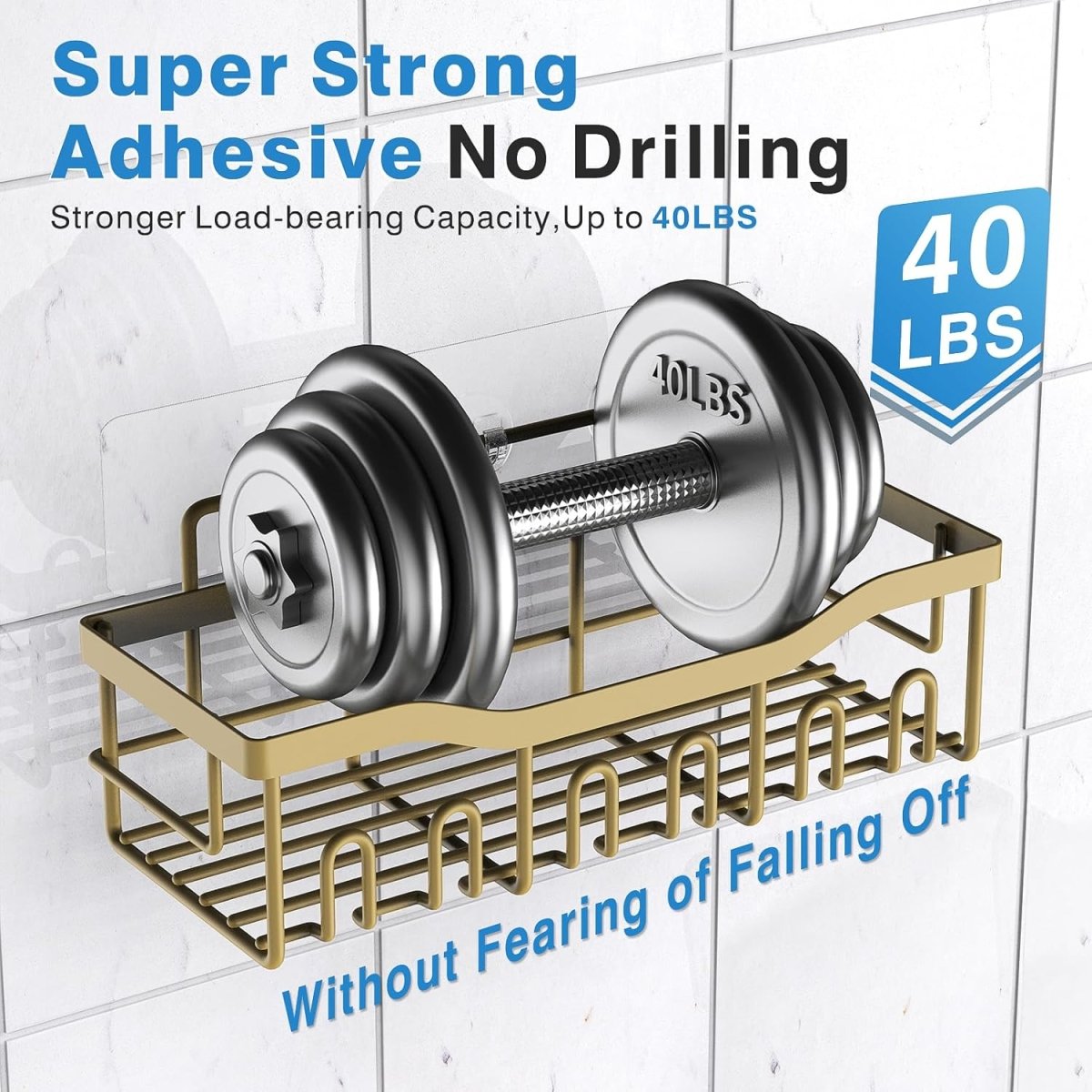 EUDELE Adhesive Shower Caddy, 5 Pack Rustproof Stainless Steel Bath Organizers With Large Capacity, No Drilling Shelves for Bathroom Storage &amp; Home Decor - Homesidy.com