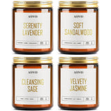 AOOVOO Scented Candles - 4PC Candle Set, 36 oz Soy Candles, Soy Candle for Home Scented, Lavender/Vanilla/Eucalyptus/Sage - Homesidy.com