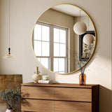 HARRITPURE Round Mirror 30 Black Wall Mounted Circle Mirrors Vanity Mirror with Brushed Aluminum Alloy Frame Modern Decoration for Bathroom, Living Room, Vanity, Bedroom, Entryway - Homesidy.com