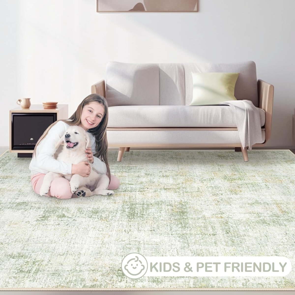 Area Rugs 6x9 Living Room: Washable Rug Modern Abstract Large Rug Soft Non Slip Neutral Rugs Stain Resistant Indoor Carpet for Bedroom Kitchen Dining Room Table Nursery Home Office Rugs(Beige,6x9) - Homesidy.com