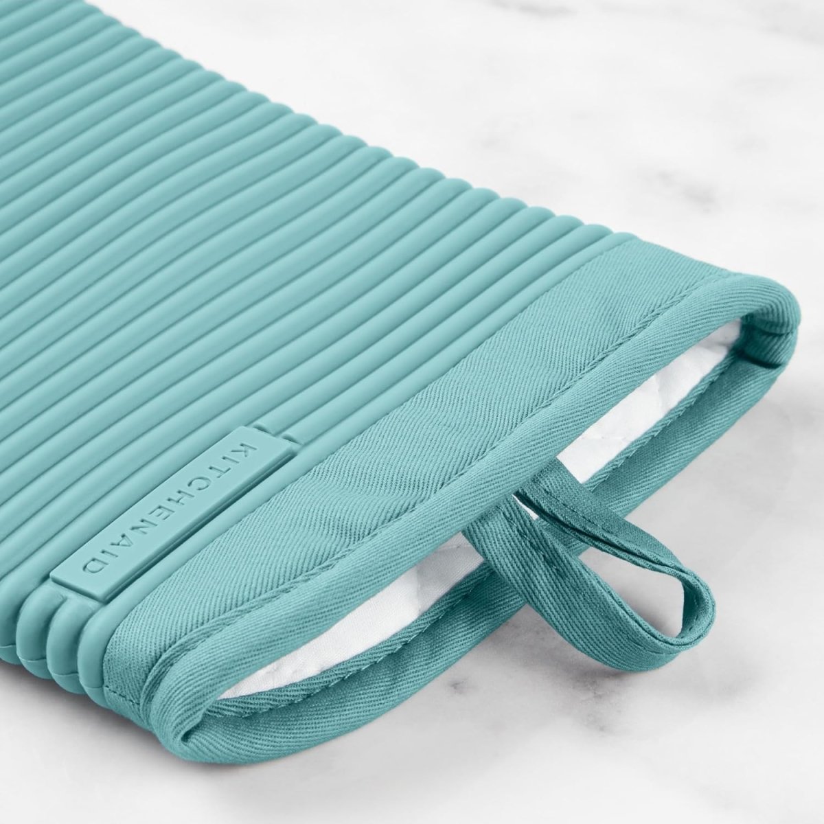 KITCHENAID Ribbed Soft Silicone Oven Mitt 2 - Pack Set, 7.5&34;x13&34;, Milkshake - Homesidy.com