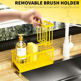 Cisily Kitchen Sink Caddy Organzier with High Brush Holder, Sponge Holder for Sink, 304 Rustproof Stainless, Kitchen Countertop Soap Dispenser Organizer, Kitchen Decor and Accessories - Homesidy.com