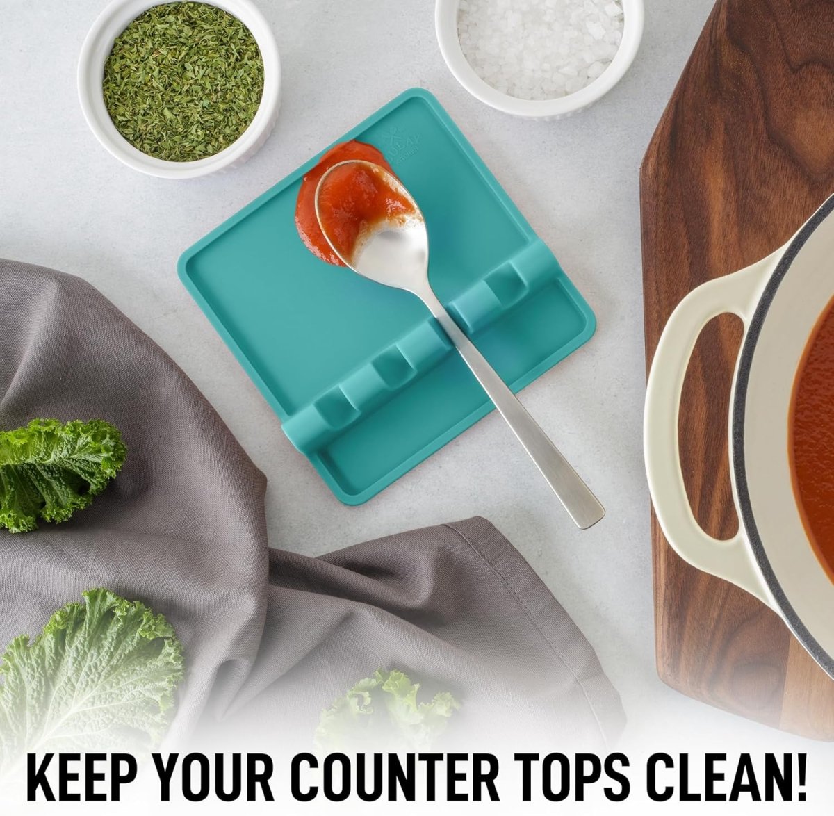 Zulay Kitchen Spoon Rest for Multiple Utensils High Heat - Resistant Silicone Drip Pad, BPA - Free Spoon Holder for Stove Top, Kitchen Gadget Holder for Ladles, Tongs, Cooking Spatula - Makes Great Gift - Homesidy.com