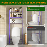 GloTika 3 - Tier Over The Toilet Storage, Space Saver Metal Bathroom Shelves, Freestanding Above Over Toilet Storage Shelf with 4 Hooks for Bathroom, Black - Homesidy.com