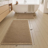 AMOAMI Upgraded Waffle Bath Mat, Super Absorbent Non Slip Bath Mats for Bathroom Floor, Machine Washable Bathroom Rugs with Tassels, Rubber Backed Bathroom Mats, Ultra Soft, 18&34; x 30&34;, Brown - Homesidy.com