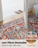 AMADA HOMEFURNISHING 8x10 Washable Area Rug, Low - Profile Large Area Rug with Non - Slip Backing &amp; Durable Edge Binding, Vintage Large Rugs for Living Room, Bedroom, Dinning Room - Homesidy.com