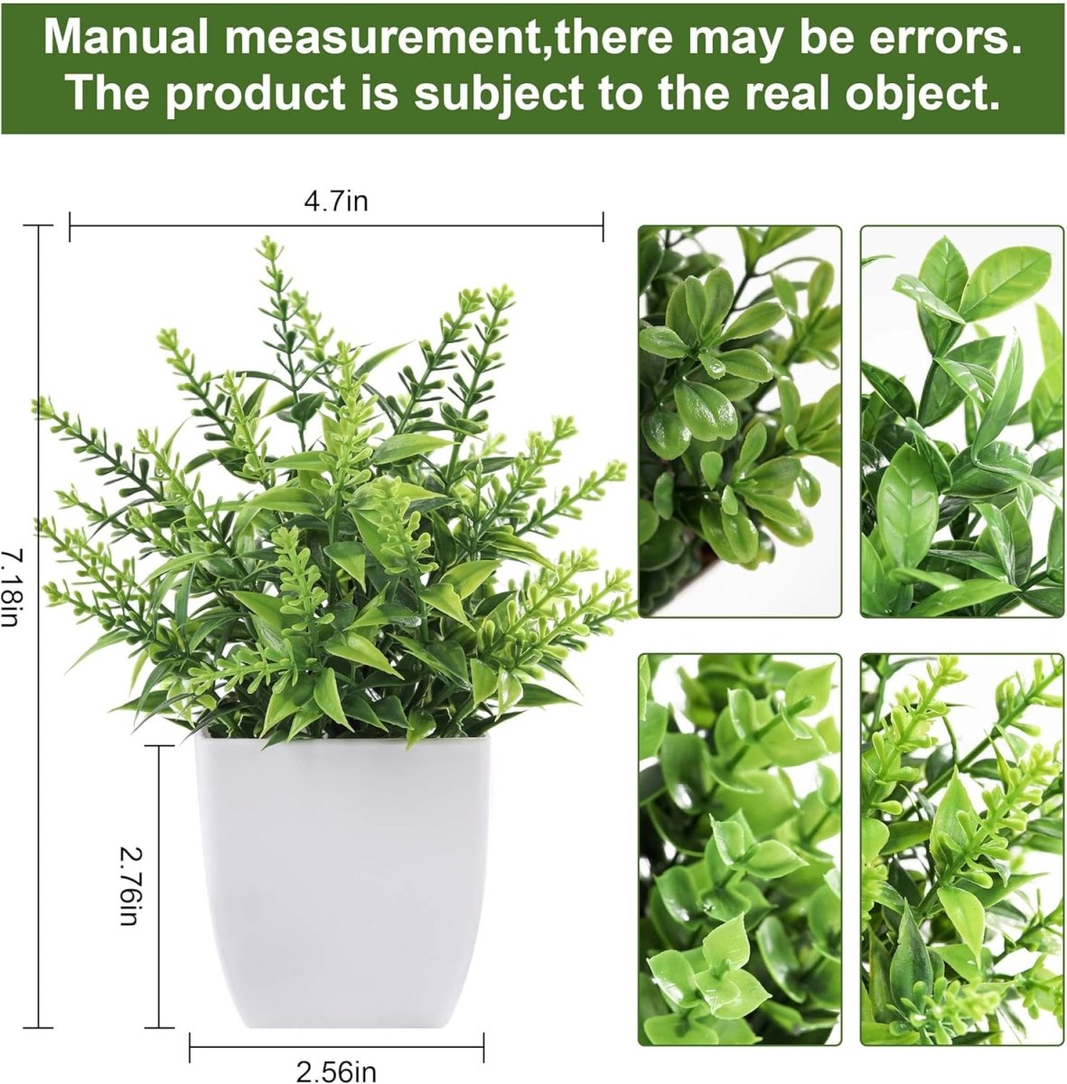 Der Rose 4 Pack Fake Plants Mini Artificial Greenery Potted Plants for Home Decor Indoor Office Table Room Farmhouse Bathroom Decor - Homesidy.com