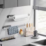 DEKAVA Paper Towel Holder Under Cabinet Wall Mount for Kitchen Towel, Self - Adhesive Bar, Rack, SUS304 Stainless Steel 13 inch (BlackA, 1) - Homesidy.com