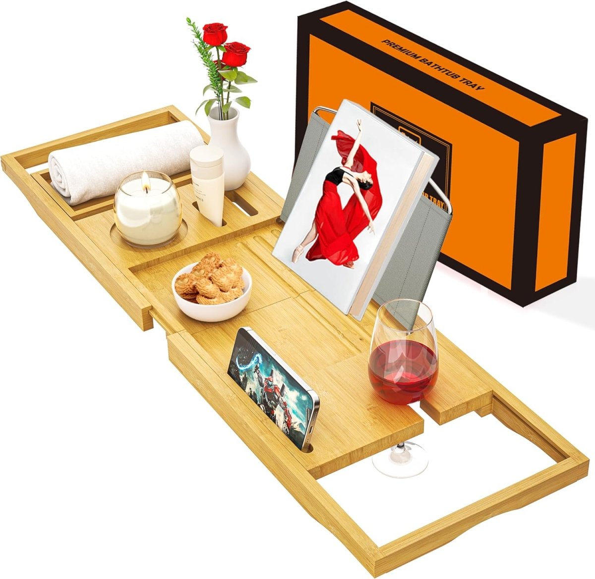 Banlilu Bathtub Tray - Bath Tray Expandable - Bath Tub Tray Table for Bathtub, Ajustable Size, Fits Most Tubs - Homesidy.com