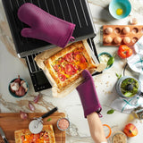 KITCHENAID Ribbed Soft Silicone Oven Mitt 2 - Pack Set, 7.5&34;x13&34;, Milkshake - Homesidy.com