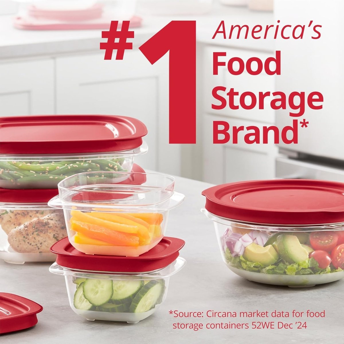 Rubbermaid 16 - Piece BPA - Free Plastic Food Storage Set, Red Vented Lids - Microwave, Dishwasher Safe: Perfect for Meal Prep, Leftovers, and Kitchen Organization - Homesidy.com
