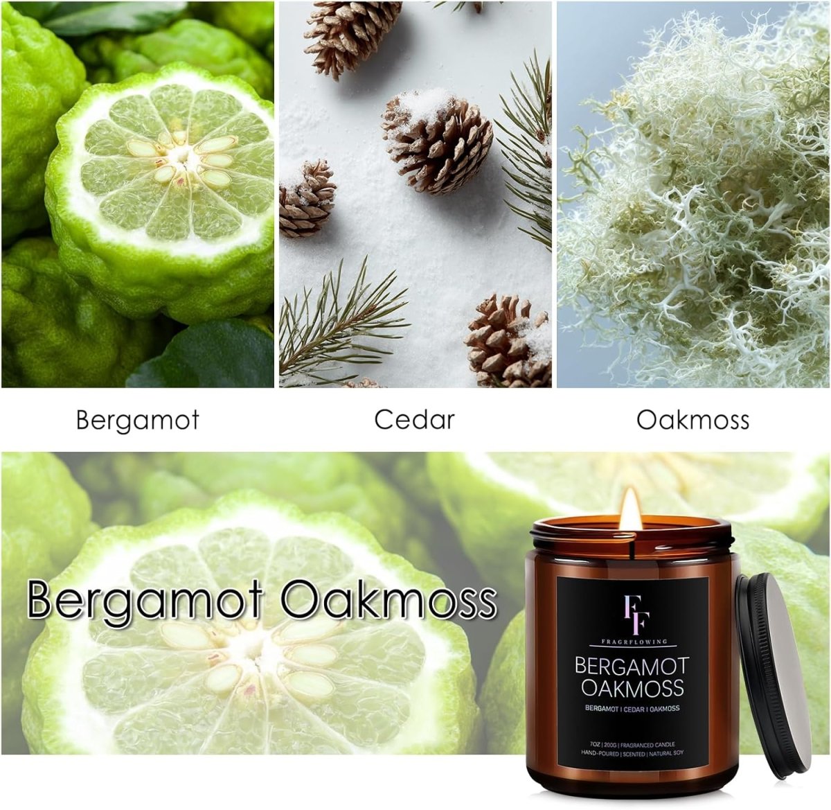 Eucalyptus &amp; Sage Scented Candles,Candles for Home Scented Aromatherapy Candles,Soy Wax Candle Gift for Women Men Amber Jar Candle, 7oz - Homesidy.com