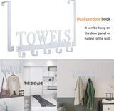 Kuhome Over The Door Hooks, Towel Holder for Bathroom, Door Mount Towel Rack Towel Hooks for Bedroom Beach Towels Bathrobe Wall Mount Hang on The Door Cabinet Cupboard Metal Sandblasted (Black) - Homesidy.com