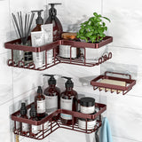 YASONIC Corner Adhesive Shower Caddy, with Soap Holder and 12 Hooks, Rustproof Stainless Steel Bathroom Organizer, No Drilling Wall Mounted Rack, Black, 3 - Pack - Homesidy.com