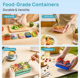 Vtopmart 5Pack 22oz Glass Storage Containers with Lids, Glass Meal Prep Food Container Sets with Snap Airtight Lids for Microwave, Oven, Freezer and Dishwasher, Grey - Homesidy.com