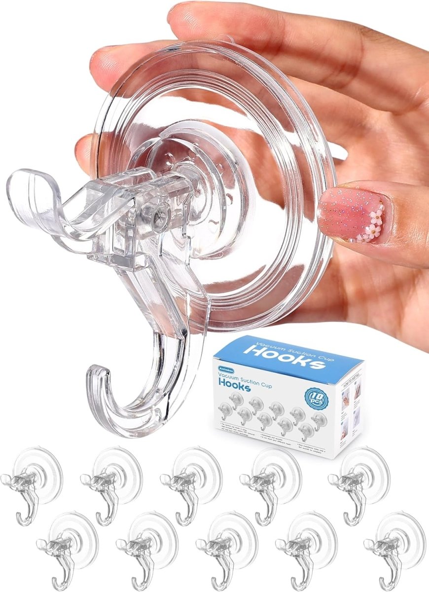 Antimbee 3 Pack Suction Cup Hooks, Clear Suction Cup Hanger, Removable Small Suction Cups for Shower, Bathroom, Glass, Door, Windows, Kitchen - Max Hanging up to 11 lbs on Smooth Surface - Homesidy.com